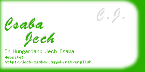 csaba jech business card